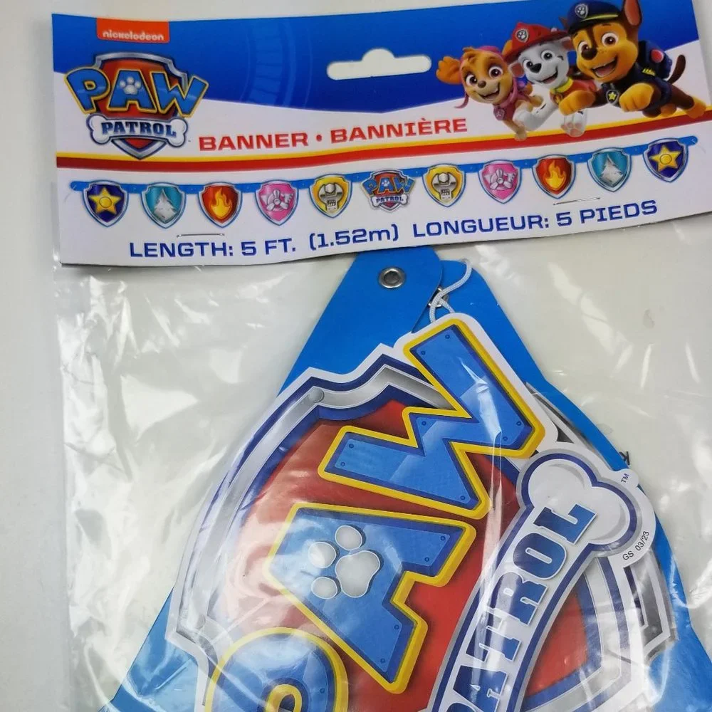 Paw Patrol Birthday set plates, bags, napkins, tablecloth, birthday banner